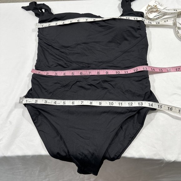 NWT Becca [ Large ] Emma Color‎ Code Solid Tie Shoulder One Piece Swimsuit #5667 - Picture 6 of 13